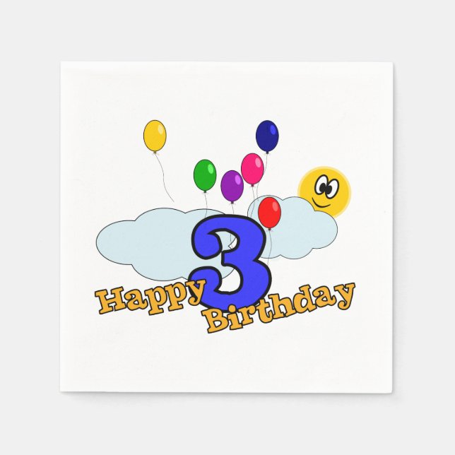 Serviette En Papier Joyeux anniversaire (Devant)