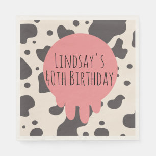 Serviette En Papier Joyeux Anniversaire Adulte 40 Ans Impression Vache