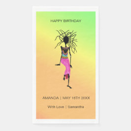 Serviette En Papier Joyeux anniversaire, Africaine Art Warrior