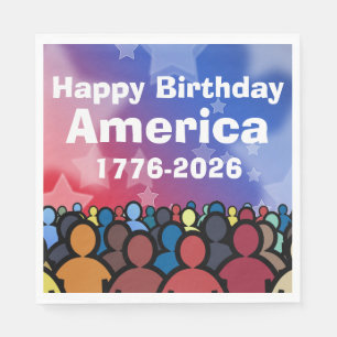 Serviette En Papier Joyeux Anniversaire Amérique 1776 à 2026