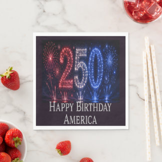Serviette En Papier Joyeux Anniversaire Amérique 250e Anniversaire Pat