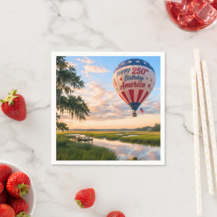 Serviette En Papier Joyeux Anniversaire Amérique Lowcountry Montgolfiè