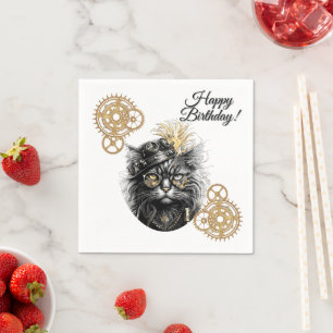 Serviette En Papier Joyeux anniversaire au professeur Sprocket-Paws, c