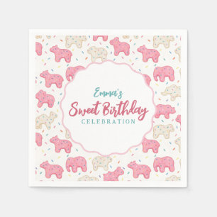 Serviette En Papier Joyeux Anniversaire aux Cookies Animaux Glacés