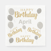 Joyeux anniversaire Avril anniversaires Papier Nap