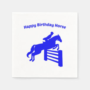 Serviette En Papier Joyeux Anniversaire Chasseur Cheval Jumper, amoure