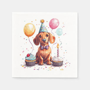 Serviette En Papier Joyeux Anniversaire Chien Teckel