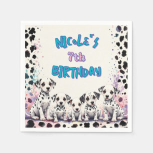 Serviette En Papier Joyeux Anniversaire Chiot Dalmatien