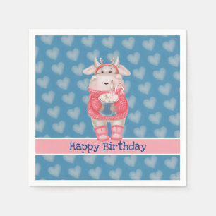 Serviette En Papier Joyeux Anniversaire Chocolat Chaud Papier Napkin