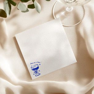 Serviette En Papier Joyeux Anniversaire Cocktail Dessin à la Main Boir