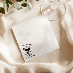 Serviette En Papier Joyeux Anniversaire Cocktail Dessiné à la Main Boi