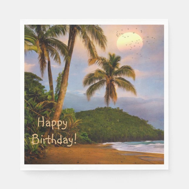 Serviette En Papier Joyeux anniversaire Costa Rica (Devant)