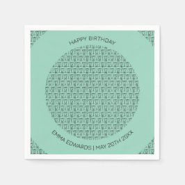 Serviette En Papier Joyeux anniversaire Cute Coconut Trees silhouette