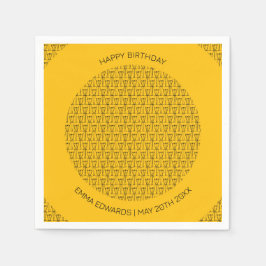 Serviette En Papier Joyeux anniversaire Cute Coconut Trees silhouette