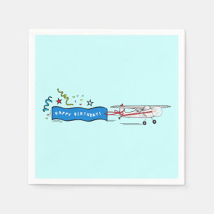 Serviette En Papier Joyeux anniversaire d'avion