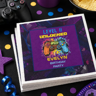 Serviette En Papier Joyeux Anniversaire de jeu vidéo niveau supérieur