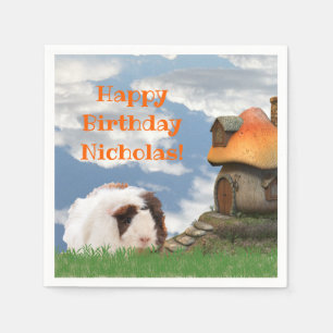 Serviette En Papier Joyeux anniversaire de l'enfant Guinéen Cochon de 