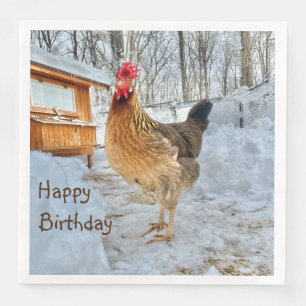 Serviette En Papier Joyeux anniversaire de poulet digéré