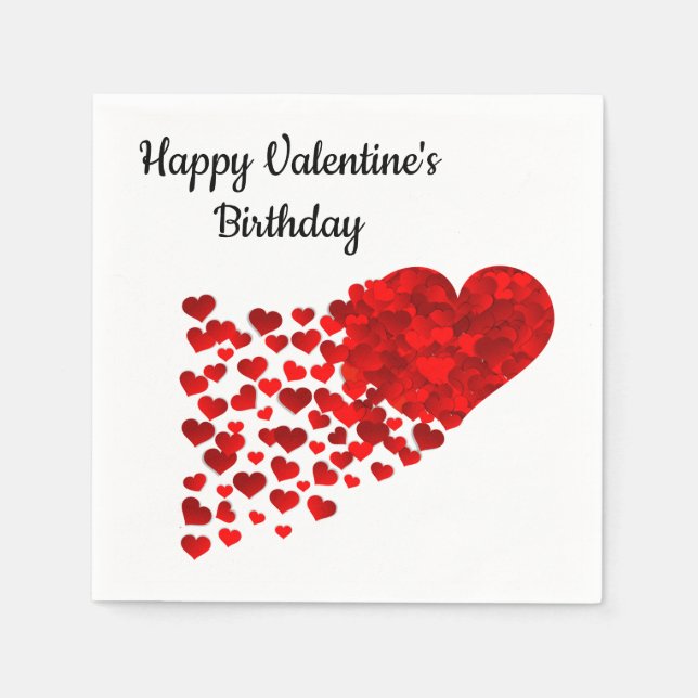 Serviette En Papier Joyeux anniversaire de Saint-Valentin (Devant)