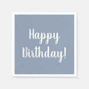 Serviette En Papier Joyeux anniversaire Dusty Blue Anniversaire Party