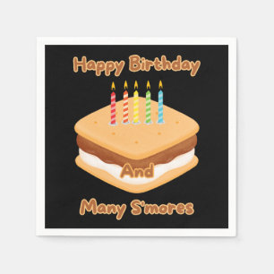Serviette En Papier Joyeux Anniversaire Et Beaucoup De S'mores 3 Plis