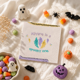 Serviette En Papier Joyeux Anniversaire Fantôme Coloré d'Halloween Mig