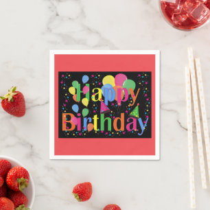 Serviette En Papier Joyeux anniversaire, fête d'anniversaire