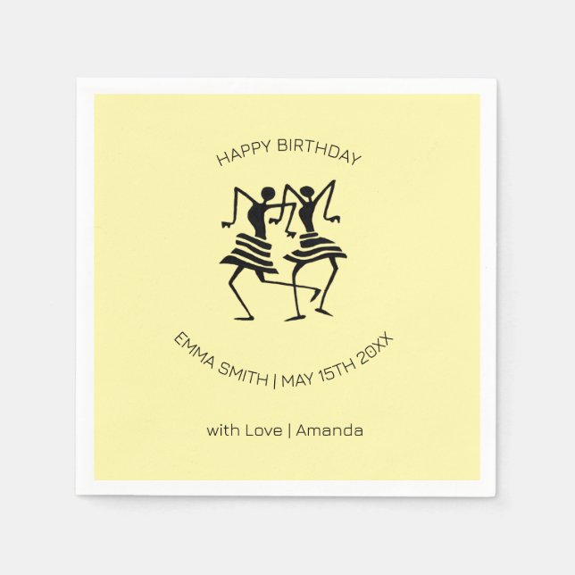 Serviette En Papier Joyeux anniversaire, Fête fantastique Danse (Devant)