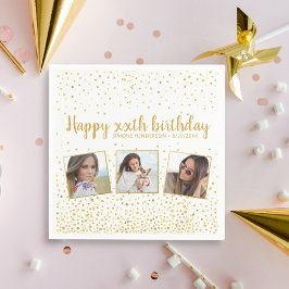 Serviette En Papier Joyeux Anniversaire Gold Parties scintillant Photo