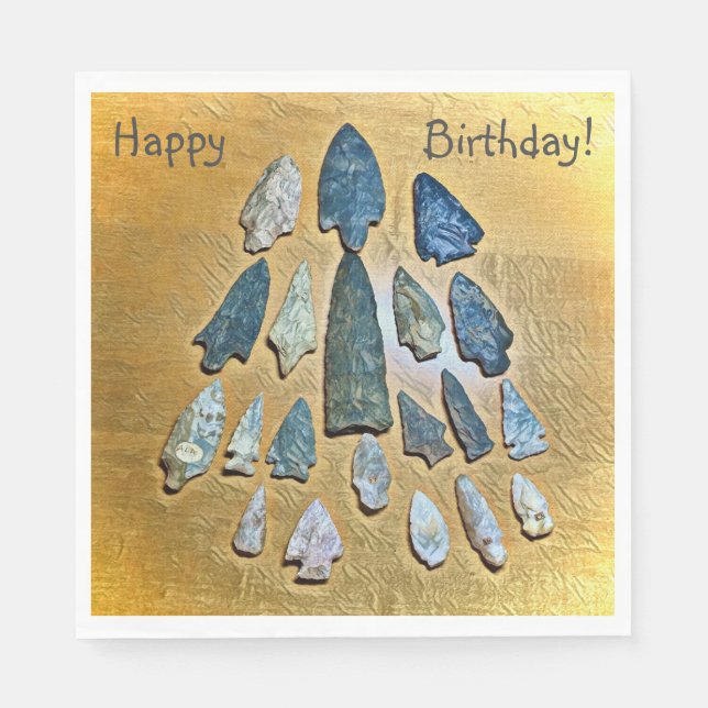 Serviette En Papier Joyeux anniversaire indien Arrowhead (Devant)