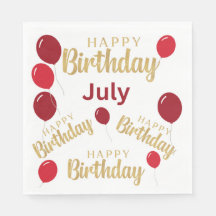 Joyeux anniversaire Juillet anniversaires Papier N