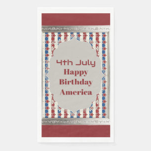Serviette En Papier Joyeux anniversaire l'Amérique le 4 juillet étoile