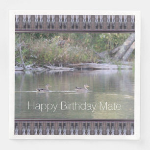 Serviette En Papier Joyeux Anniversaire Mate Designer Duck Paper Napki
