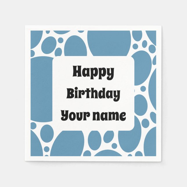 Serviette En Papier Joyeux anniversaire, motif bleu  (Devant)