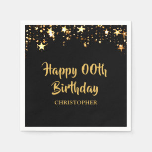 Serviette En Papier Joyeux anniversaire N'IMPORTE QUELLE ANNÉE Gold St