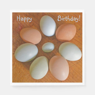 Serviette En Papier Joyeux Anniversaire Œufs de Poule