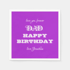 Serviette En Papier Joyeux anniversaire papa personnalisé papier migno