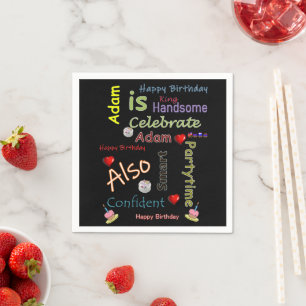 Serviette En Papier Joyeux Anniversaire Papier Napkins Adam