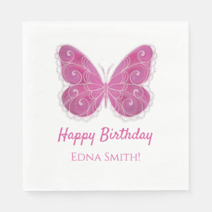 Serviette en papier Joyeux Anniversaire Papillon R