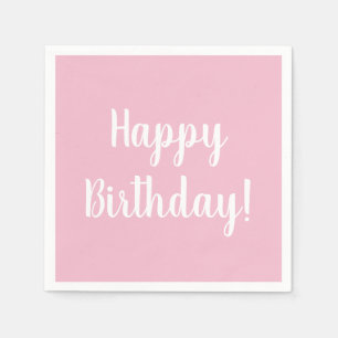 Serviette En Papier Joyeux Anniversaire Pastel rose fête d'anniversair