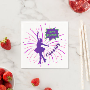 Serviette En Papier Joyeux Anniversaire Patinage artistique personnali