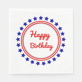 Serviette En Papier Joyeux anniversaire patriotique