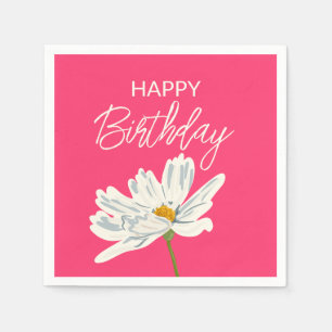 Serviette En Papier Joyeux anniversaire pendant l'été Fleur Artistique