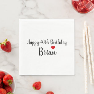 Serviette En Papier Joyeux anniversaire personnalisé