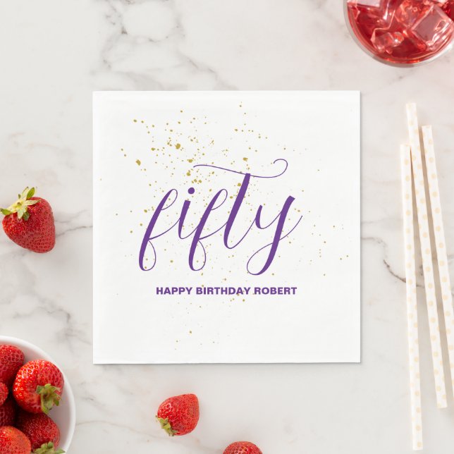 Serviette En Papier Joyeux anniversaire personnalisé (En situation)