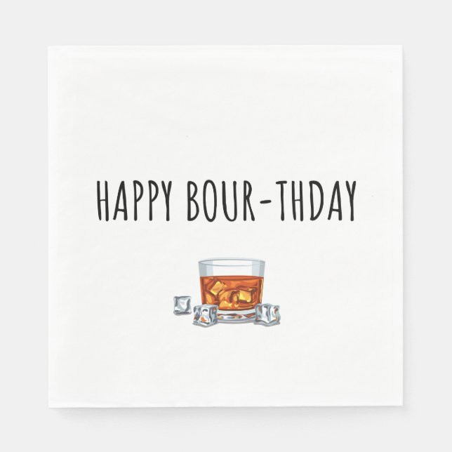 Serviette En Papier Joyeux anniversaire pour Bourbon Lover (Devant)