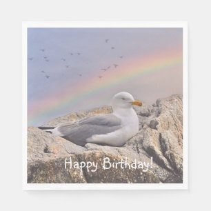 Serviette En Papier Joyeux anniversaire Rainbow Seagull