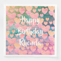 Joyeux anniversaire #Rhonda serviettes de fête par