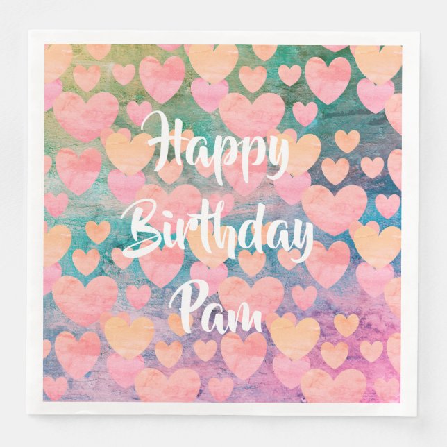 Serviette En Papier Joyeux anniversaire #serviettes de fête de Pam par (Devant)