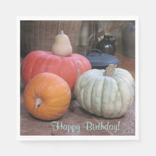 Serviette En Papier Joyeux Anniversaire Thème Automne